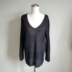 Babaton Black Silk & Linen Sweater Sz Small